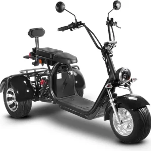 Elscooter Trehjuling 2000W Svart - Elmoped Klass 1 + Låskätting Beställ nu