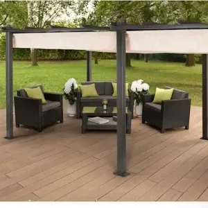 Kampanj Pergola med tak 3x6 m aluminium - Solskydd altan