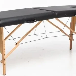 Populär Massagebänk med träben - 2 zoner - Svart