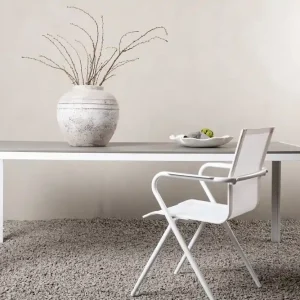 Trygg betalning Chania matbord 205x90 cm grå/vit polywood-aluminium