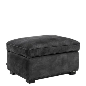 Endast idag Midtown Ottoman Velvet Dark Grey
