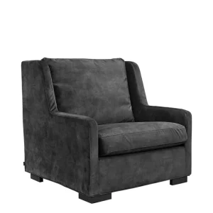 Kampanjpris Dover fåtöljklädsel Velvet Dark Grey