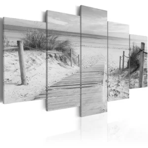 Utförsäljning Tavla Morning On The Beach Black And White 200x100 - Inredning & dekor