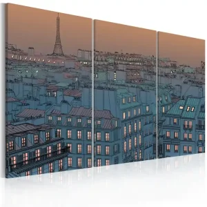 Bästa pris Tavla Paris The City Goes To Sleep 60x40 - Inredning & dekor