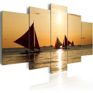 Trygg betalning Tavla Sailbloats At Dusk 100x50 - Inredning & dekor