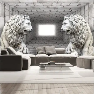 Begränsat erbjudande Fototapet Stone Lions 300x210 - Inredning & dekor