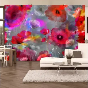 Bästa pris FOTOTAPET Painted Poppies 300x210 - Inredning & dekor
