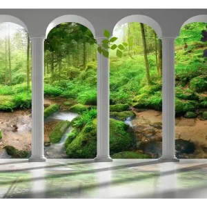 Begränsat antal Fototapet Pillars And Forest 150x105 - Inredning & dekor