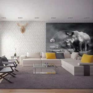 Begränsat antal Fototapet Rhino Lost In Dreams 300x231 - Inredning & dekor