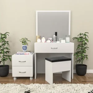 Billig Sminkbord 93x139 cm Vit - Möbler