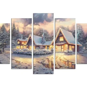 Rabatt Dekorativ MDF-målning 5-Delar 20x60 cm Flerfärgad - Inredning