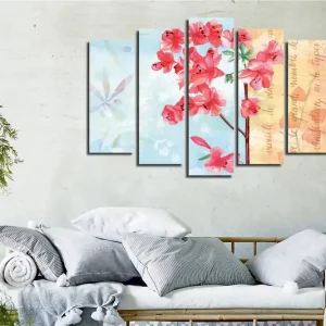 Kampanjpris Dekorativ Canvastavla 5-Delar 70x20 cm Flerfärgad - Inredning
