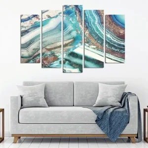 Dekorativ Canvastavla 5-Delar 70x20 cm Flerfärgad - Inredning Populärt val