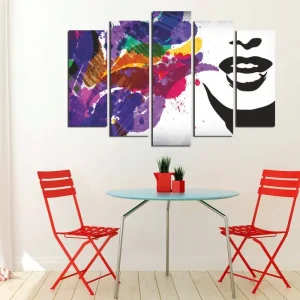 Lågt pris Dekorativ Canvastavla 5-Delar 70x20 cm Flerfärgad - Inredning