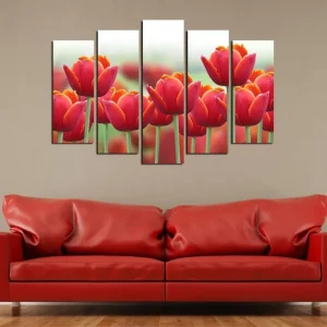 Premium Dekorativ Canvastavla 5-Delar 70x20 cm Flerfärgad - Inredning