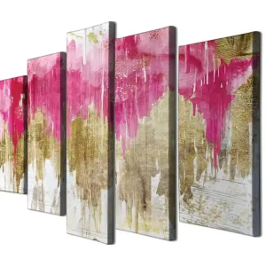Billigare Dekorativ Canvastavla 5-Delar 70x20 cm Flerfärgad - Inredning
