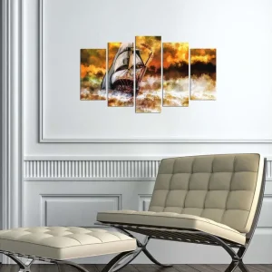 Dekorativ MDF-målning 5-Delar 20x60 cm Flerfärgad - Inredning Endast denna vecka