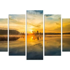Snabb leverans Dekorativ MDF-målning 5-Delar 20x60 cm Flerfärgad - Inredning