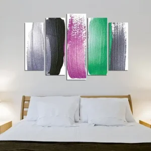 Dekorativ Canvastavla 5-Delar 70x20 cm Flerfärgad - Inredning Populärt val