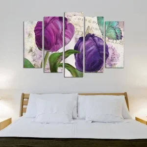 Sänkt pris Dekorativ Canvastavla 5-Delar 70x20 cm Flerfärgad - Inredning