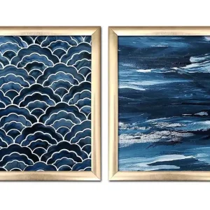 Tavla Nautical med Ram 2-pack Flerfärgad 23,5x28,5 cm - Inredning Fynd