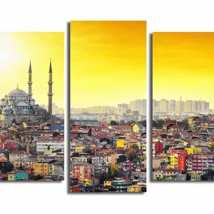 Begränsat erbjudande Canvastavla City Istanbul 3-pack Flerfärgad 20x39 cm - Inredning