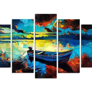 Canvastavla Nature 5-pack Flerfärgad 20x60 cm - Inredning Rabatt