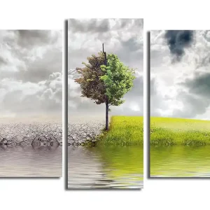 Rabatter Canvastavla 3-pack Flerfärgad 20x39 cm - Inredning