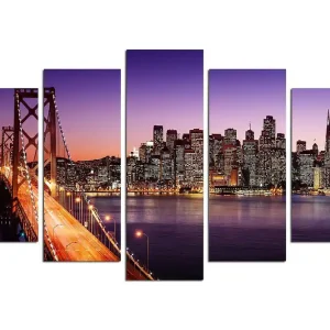 Endast denna vecka Canvastavla VP Italy 5-pack Flerfärgad 20x60 cm - Inredning