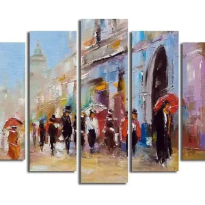 Canvastavla Floral 5-pack Flerfärgad 19x60 cm - Inredning Expressleverans