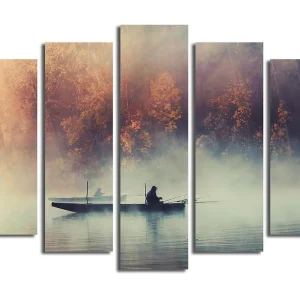 Nedsatt pris Canvastavla Floral 5-pack Flerfärgad 19x60 cm - Inredning