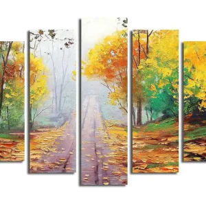 Canvastavla 5-pack Flerfärgad 19x60 cm - Inredning Extra rabatt