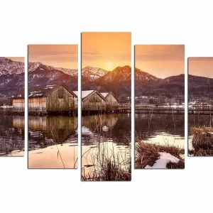 Kundfavorit Dekorativ MDF-målning 5-Delar 20x60 cm Flerfärgad - Inredning