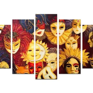 Populärt val Tavla Abstract 5-pack Flerfärgad 20x60 cm - Inredning