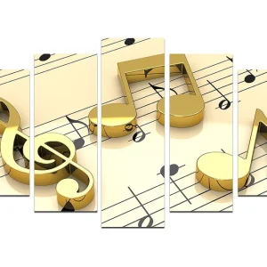 Populär Canvastavla Music 5-pack Flerfärgad 20x60 cm - Inredning