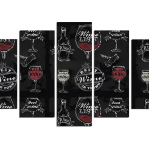Tavla Abstract 5-pack Flerfärgad 20x60 cm - Inredning Rabatter