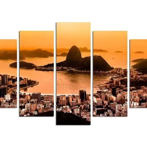 Handla nu Canvastavla Nature 5-pack Flerfärgad 20x60 cm - Inredning