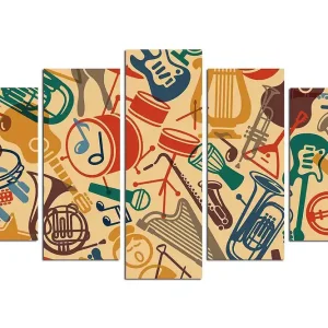Tavla Abstract 5-pack Flerfärgad 20x60 cm - Inredning Fynd
