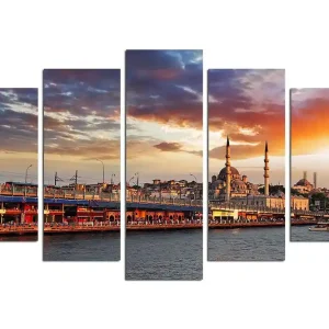 Canvastavla City Istanbul 5-pack Flerfärgad 20x60 cm - Inredning Utförsäljning