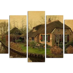 Lägg i varukorgen Canvastavla Nature 5-pack Flerfärgad 20x60 cm - Inredning