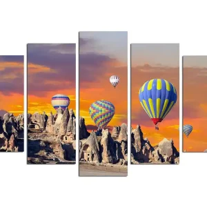 Canvastavla Nature 5-pack Flerfärgad 20x60 cm - Inredning I lager
