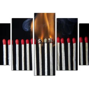 Lågt pris Canvastavla Music 5-pack Flerfärgad 20x60 cm - Inredning
