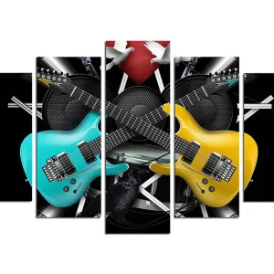 Canvastavla Music 5-pack Flerfärgad 20x60 cm - Inredning Beställ nu