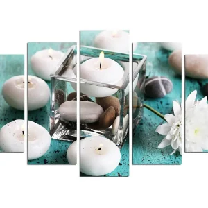Trygg betalning Canvastavla Flowers 5-pack Flerfärgad 20x60 cm - Inredning