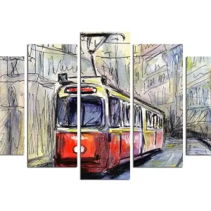 Lågt pris Canvastavla Vehicles 5-pack Flerfärgad 20x60 cm - Inredning