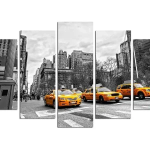 Trygg betalning Canvastavla City New York 5-pack Flerfärgad 20x60 cm - Inredning