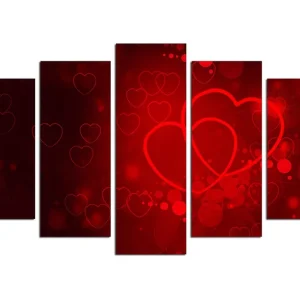 Endast idag Canvastavla Christmas Love 5-pack Flerfärgad 20x60 cm - Inredning