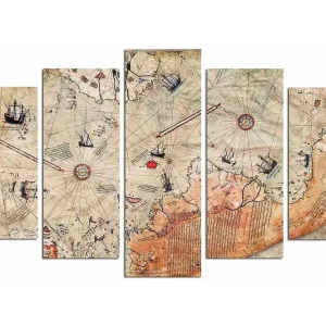 Köp nu Dekorativ MDF-målning 5-Delar 20x60 cm Flerfärgad - Inredning