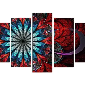 Endast denna vecka Dekorativ MDF-målning 5-Delar 20x60 cm Flerfärgad - Inredning