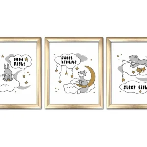 Tavla Animal med Ram 3-pack Flerfärgad 23,5x28,5 cm - Inredning Beställ nu